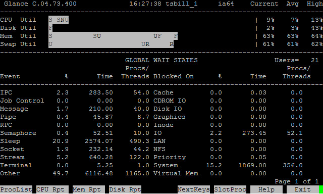 HP-UX在线性能监控工具GlancePlus介绍（二） - 王大头 - 王大头